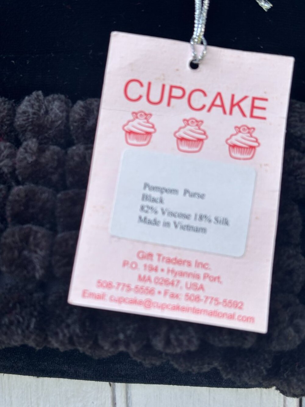 Cupcake International Black Pompom Purse | NWT - Picture 2 of 2